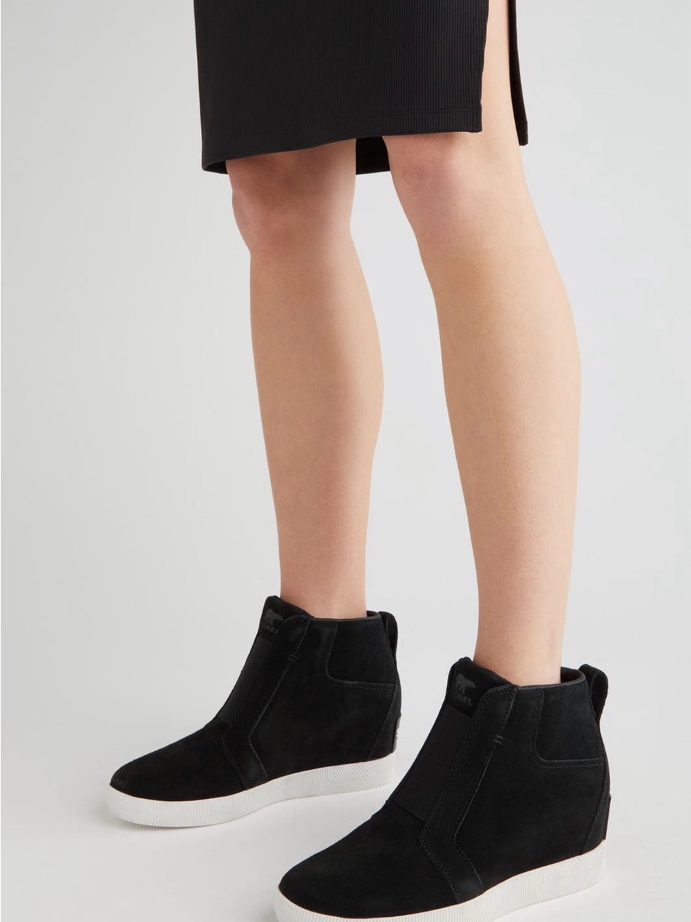 Sorel Out N About Wedge Bootie - Black/Sea Salt - Size 8.5/39.5 - NWT